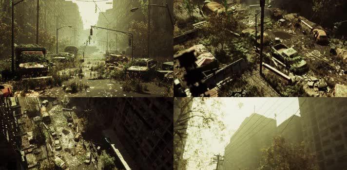 废弃都市，饱经岁月洗礼，变成一片荒凉的废墟